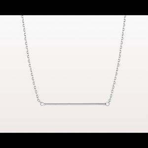AUrate White Gold Lariat Bar Necklace